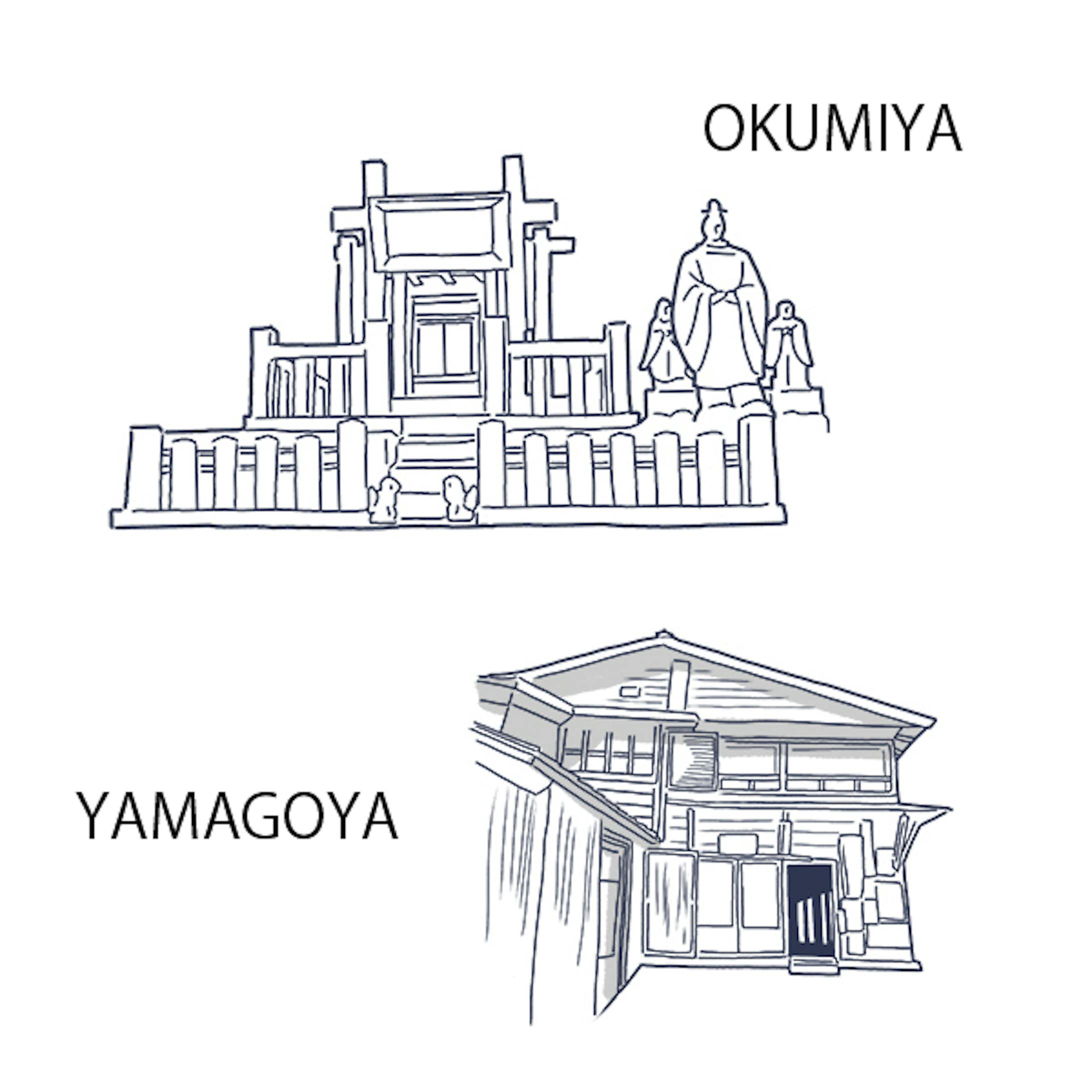 御嶽山の地図イラスト