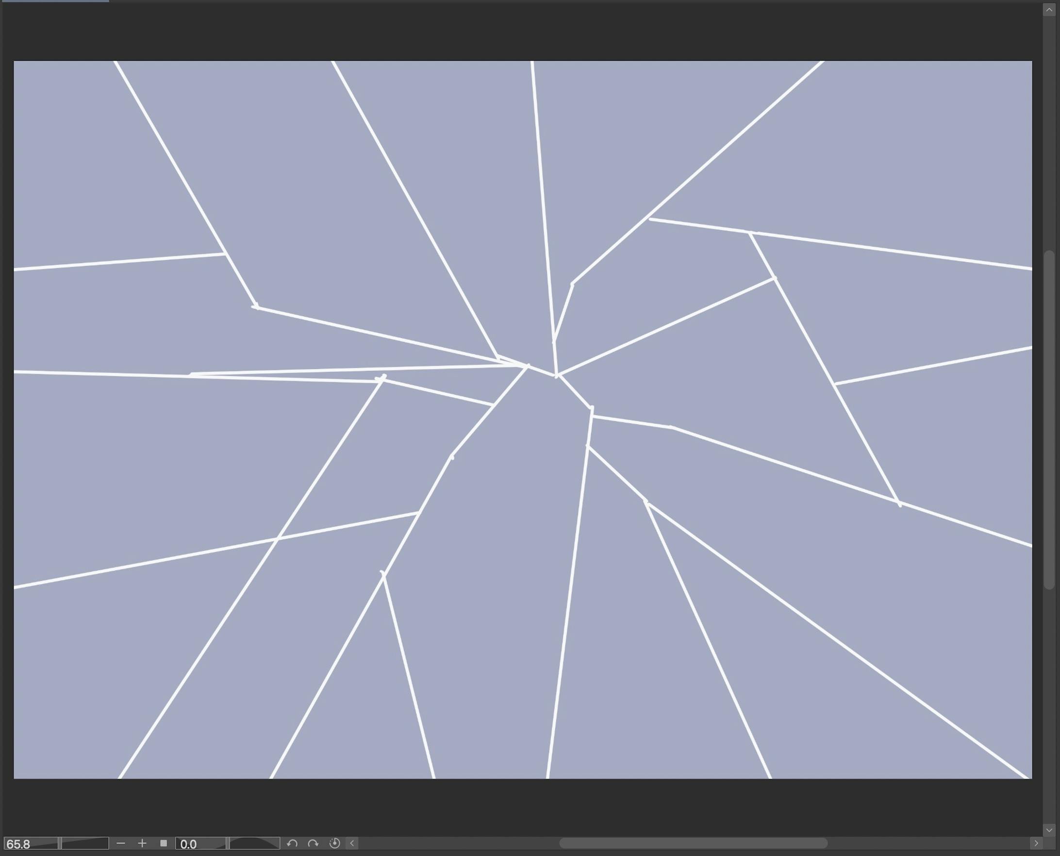 キャラクターが完成したのでこのままでも良かったのですが、無地の白だとシンプル過ぎるかなと思い、ひび割れた背景を作成。CLIP STUDIOが掲載している描き方をお手本に仕上げていきました。
