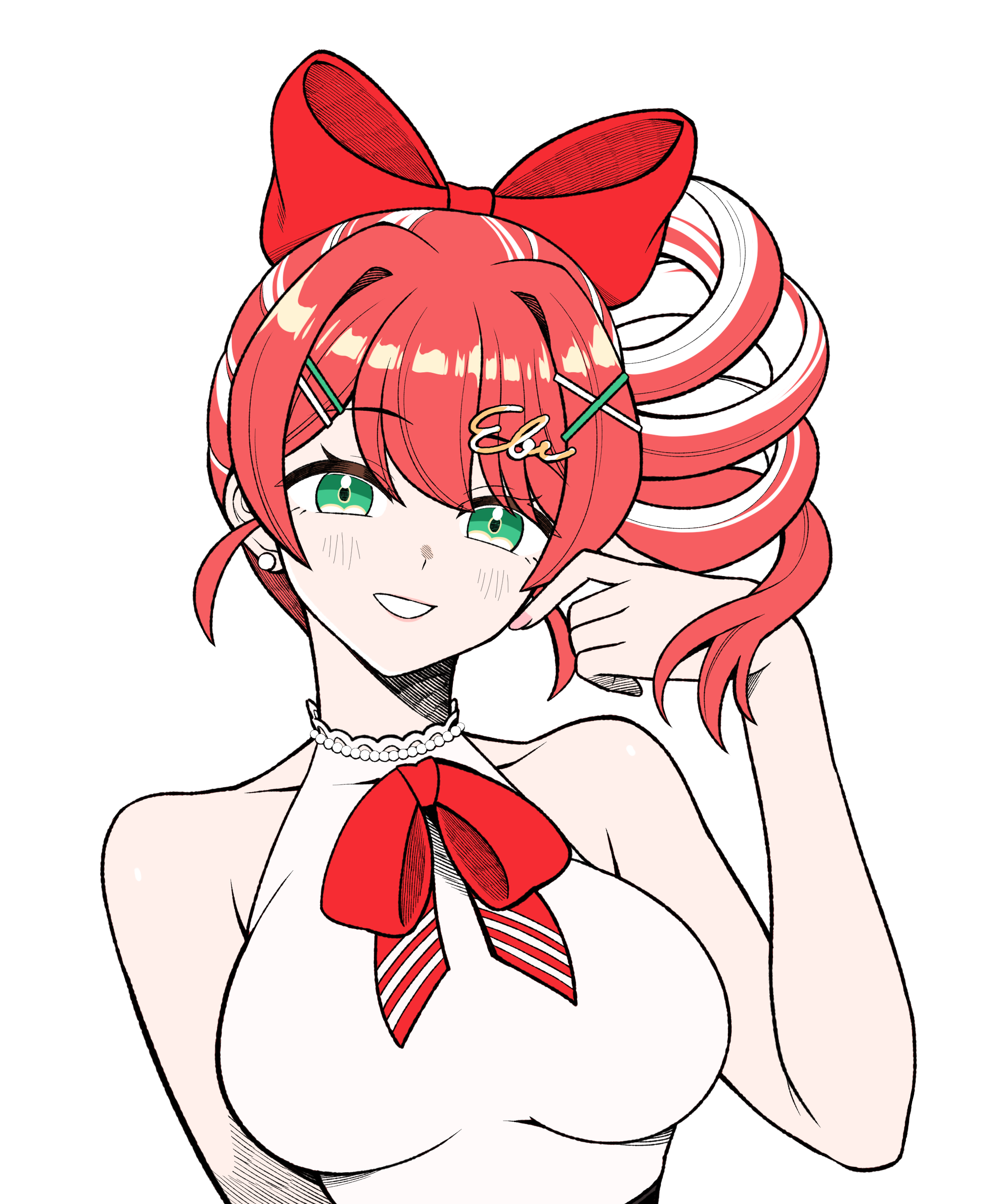 海老花メイさん　色紙風イラスト-1