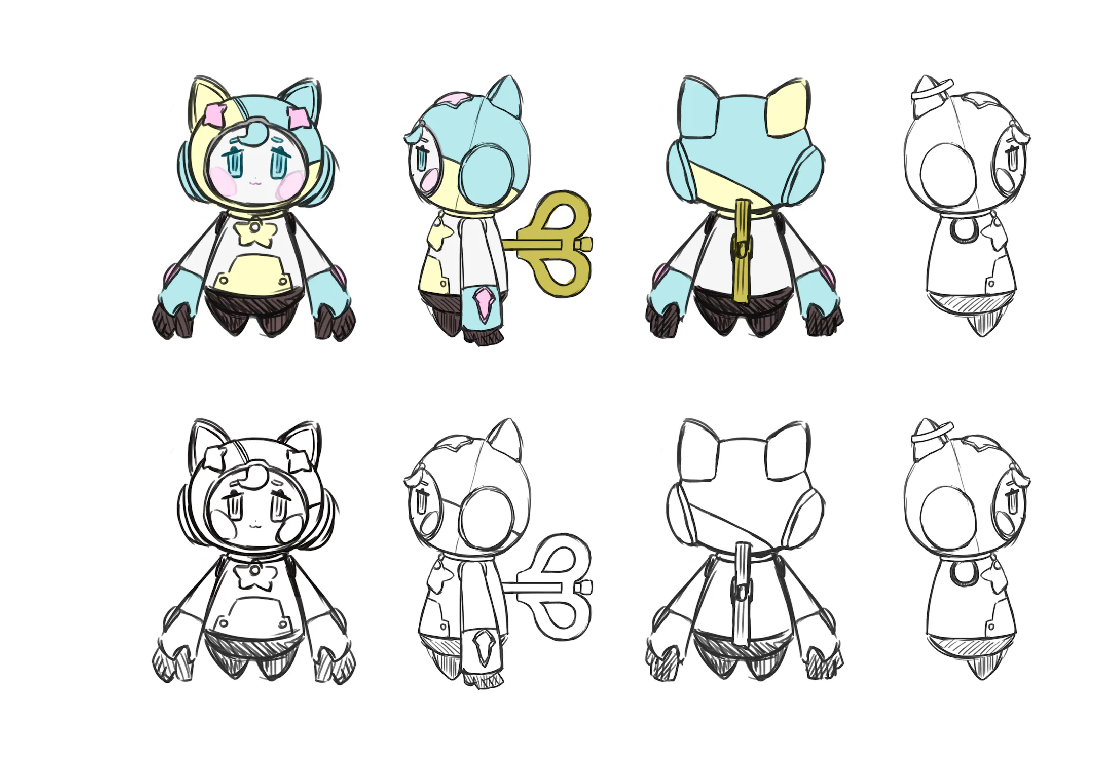 イラスト アトリエオンライン ポピーくんぬいぐるみ3面図