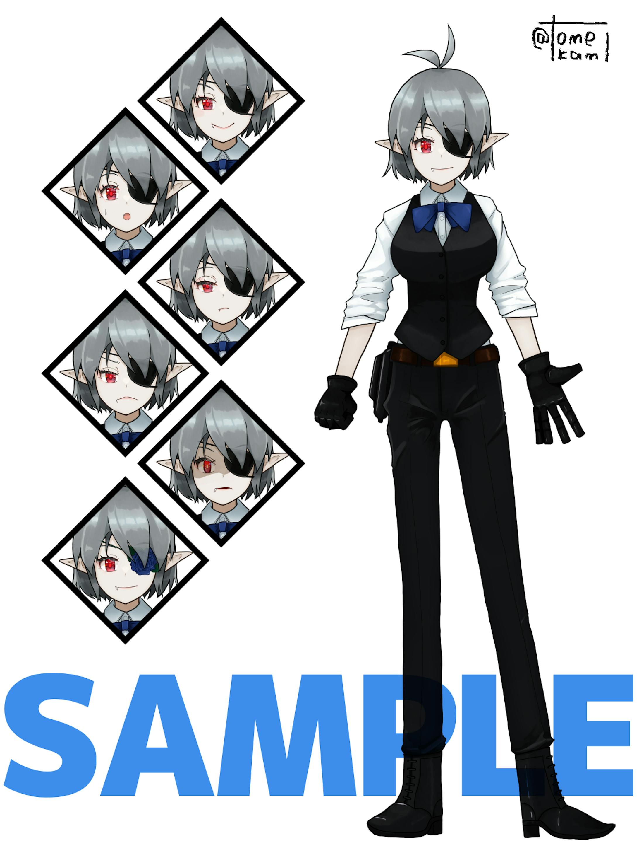 Sample キャラクター立ち絵 表情差分 Sample キャラクター立ち絵 表情差分