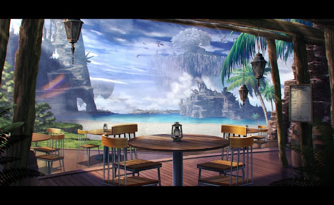 竜の地から少し離れた海の見える喫茶店