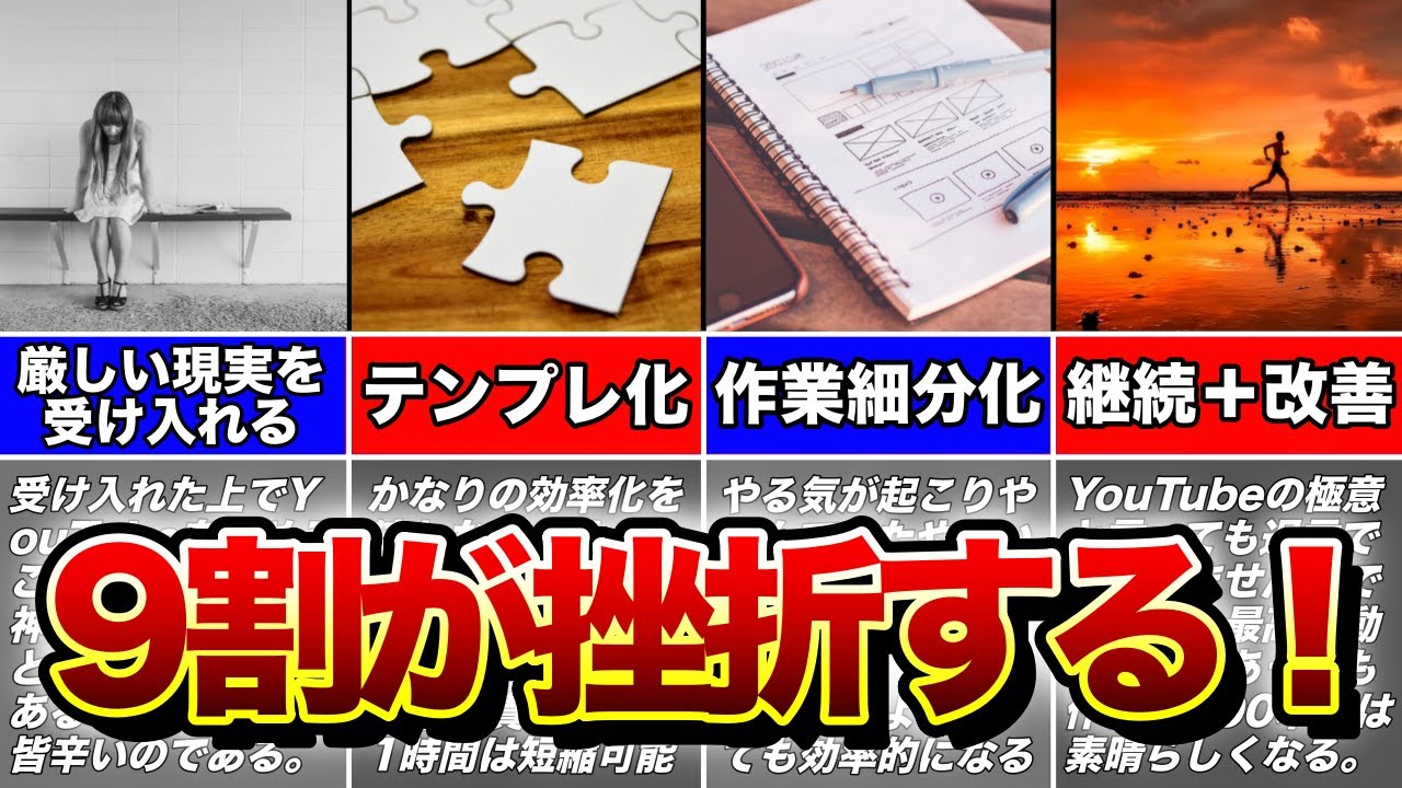 【知らないと損する】9割が挫折するYouTubeを継続するコツについて解説！【ゆっくり】