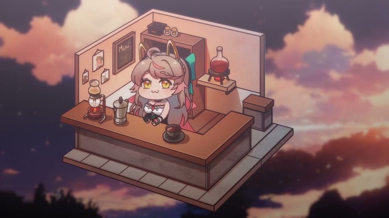 【Live2d】配信画面の動く喫茶店