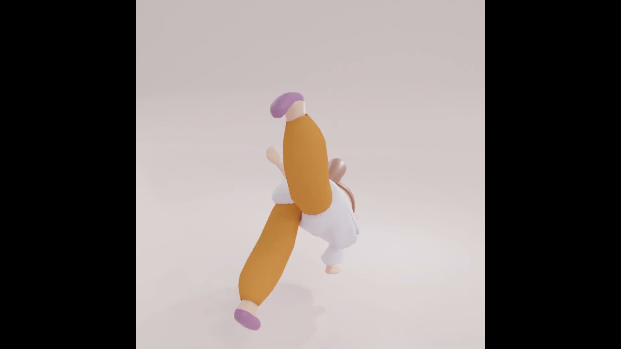 『dancing girl』with breakdance /Works using Blender