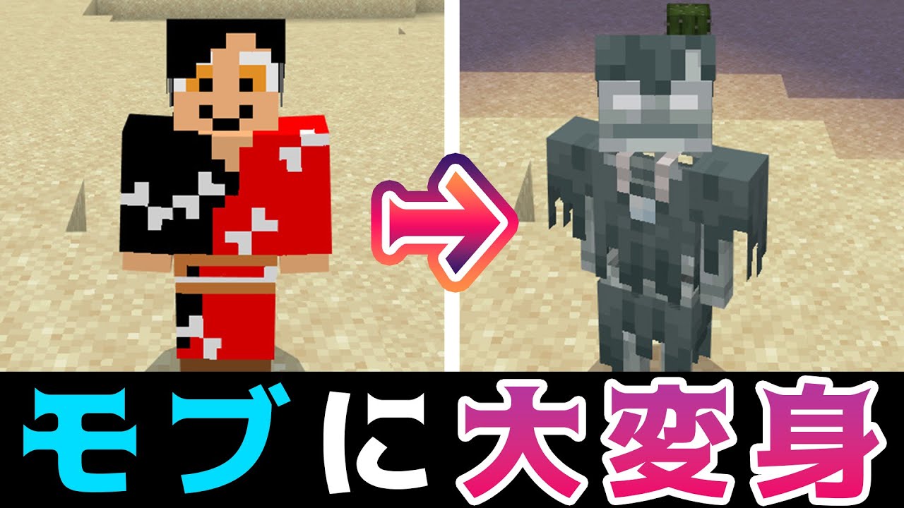 【変身アドオン】モブになってメンバーをいじめます。【マインクラフト統合版】