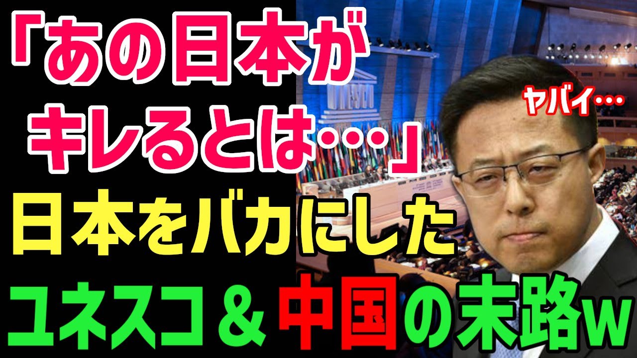 【海外の反応】「日本が遂にキレた…」中国言いなりのユネスコが下した決断に対し、日本が報復措置！→国連ユネスコ「え？…」【グレートJAPANちゃんねる】